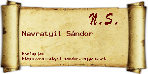 Navratyil Sándor névjegykártya