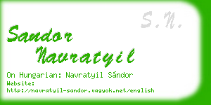 sandor navratyil business card